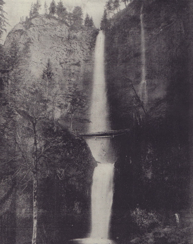 Multnomah Falls, Oregon. STODDARD 1895 old antique vintage print picture
